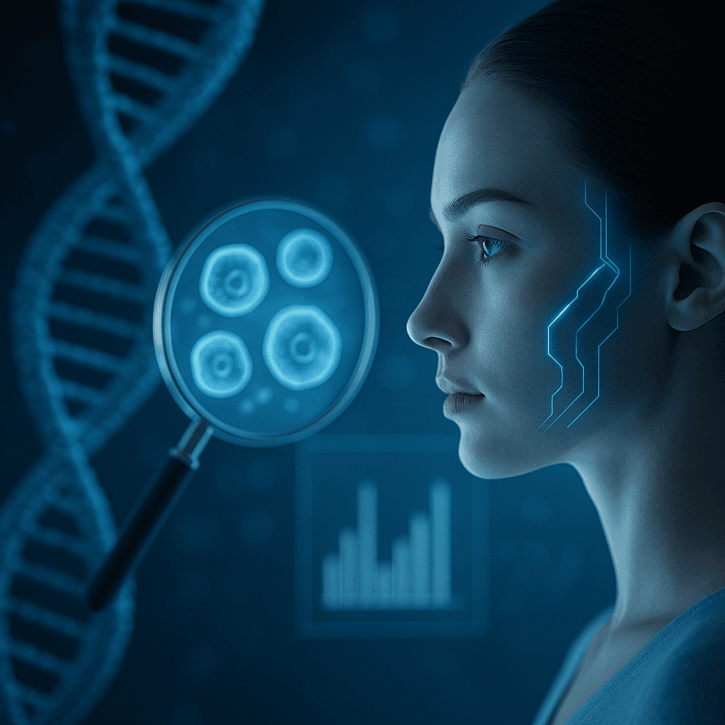 Doctor profesional con análisis genético